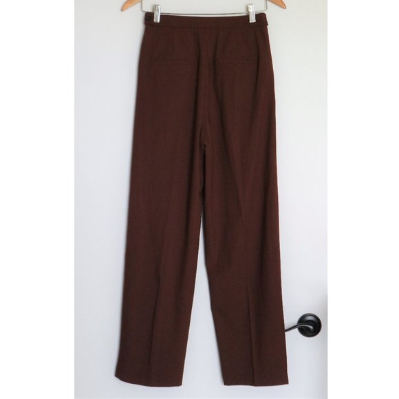 Brown Pleated Straight Leg Trouser Dress Pant NWOT - Picture 2 of 12